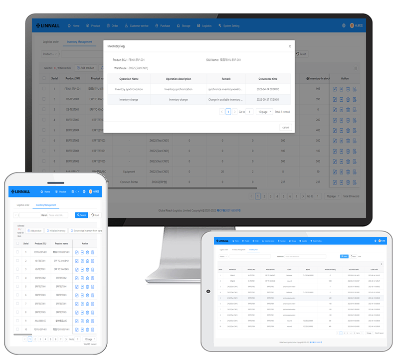 Tablet and desktop presenting the platform.